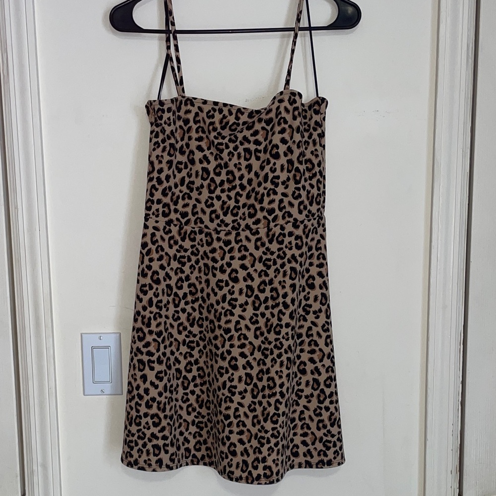 Divided Leopard Print Mini Dress